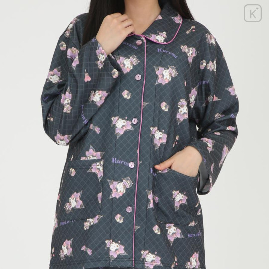 Japan Sanrio Shirt Pajamas (M) - Kuromi : Black - 5