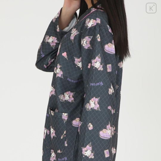 Japan Sanrio Shirt Pajamas (M) - Kuromi : Black - 6