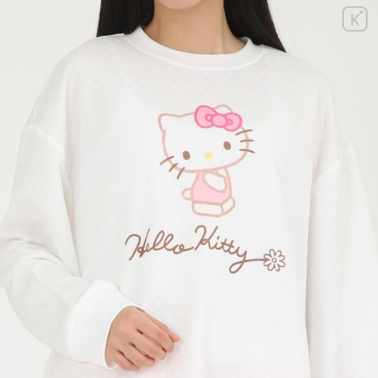 Japan Sanrio T-shirt Pajamas (M) - Hello Kitty / Ivory & Pink - 6