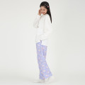 Japan Sanrio T-shirt Pajamas (M) - Hello Kitty / Ivory & Purple - 2