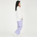 Japan Sanrio T-shirt Pajamas (M) - Hello Kitty / Ivory & Purple - 4