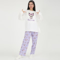 Japan Sanrio T-shirt Pajamas (M) - Kuromi / Ivory & Purple - 1