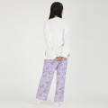 Japan Sanrio T-shirt Pajamas (M) - Kuromi / Ivory & Purple - 4