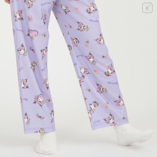 Japan Sanrio T-shirt Pajamas (M) - Kuromi / Ivory & Purple - 6