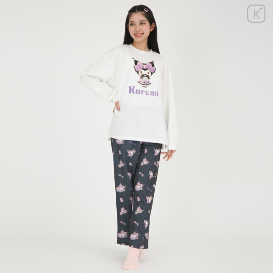 Japan Sanrio T-shirt Pajamas (M) - Kuromi / Ivory & Black - 1