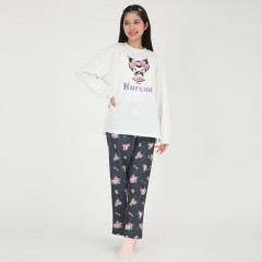 Japan Sanrio T-shirt Pajamas (M) - Kuromi / Ivory & Black