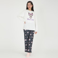 Japan Sanrio T-shirt Pajamas (M) - Kuromi / Ivory & Black - 1