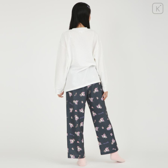 Japan Sanrio T-shirt Pajamas (M) - Kuromi / Ivory & Black - 3