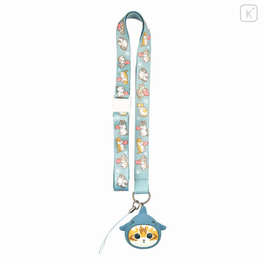 Japan Mofusand Neck Strap with 3D Mascot - Shark Cat Same Nyan - 1