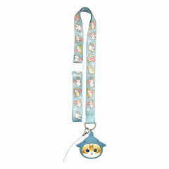 Japan Mofusand Neck Strap with 3D Mascot - Shark Cat Same Nyan