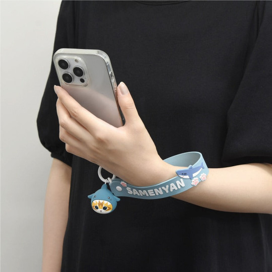 Japan Mofusand Multi Ring Plus with 3D Mascot Hand Strap - Shark Cat Same Nyan - 2
