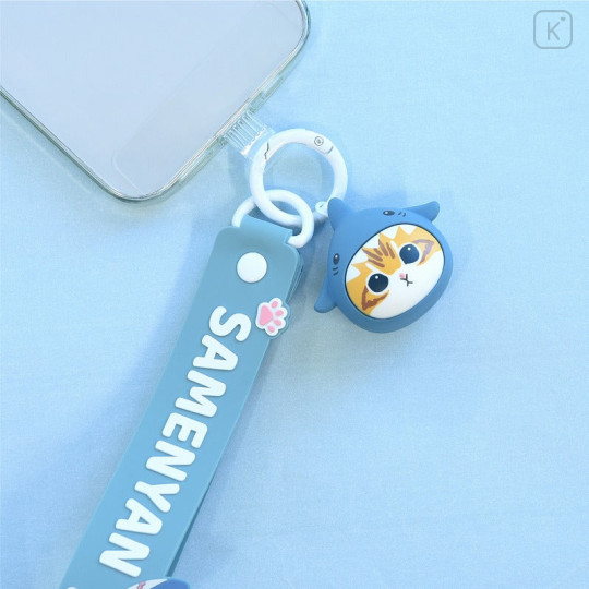 Japan Mofusand Multi Ring Plus with 3D Mascot Hand Strap - Shark Cat Same Nyan - 3