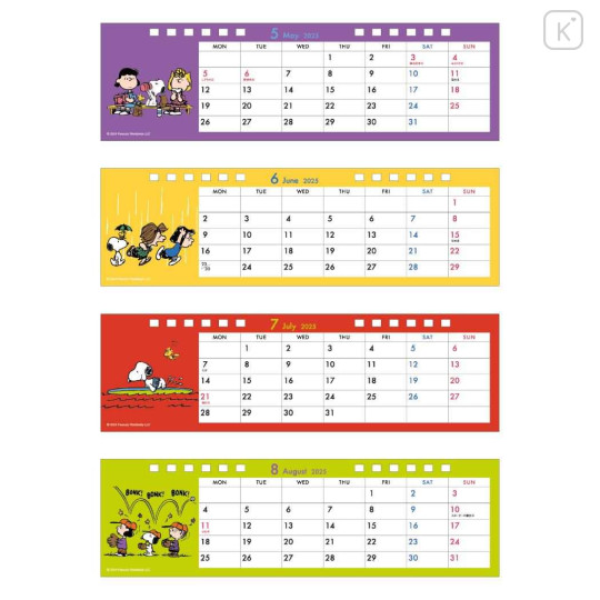 Japan Peanuts Slim Desk Calendar - Snoopy / 2025 - 3