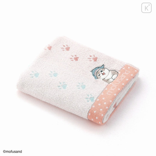 Japan Mofusand Face Towel - Paw Print Pink - 1