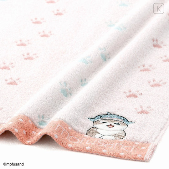 Japan Mofusand Face Towel - Paw Print Pink - 2