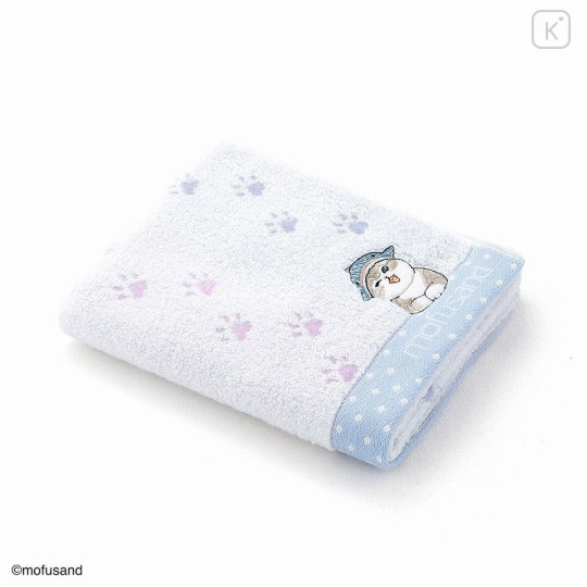 Japan Mofusand Face Towel - Footprint Blue - 1