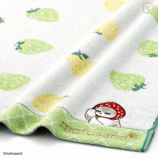 Japan Mofusand Face Towel - Strawberry Green - 2