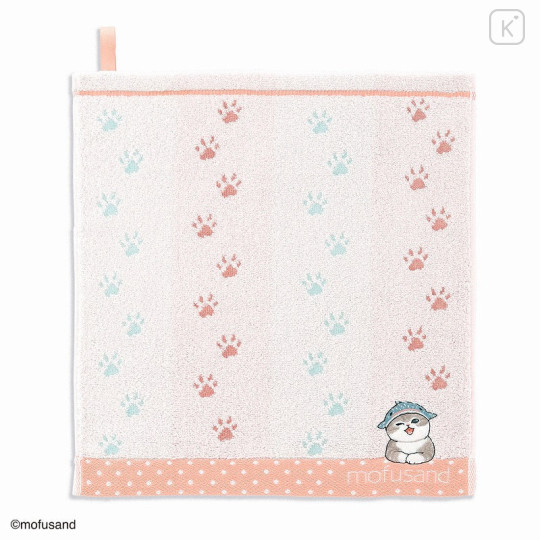 Japan Mofusand Wash Towel - Paw Print Pink - 1