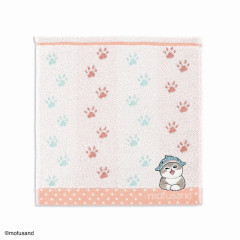 Japan Mofusand Towel Handkerchief - Paw Print Pink