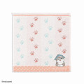 Japan Mofusand Towel Handkerchief - Paw Print Pink - 1