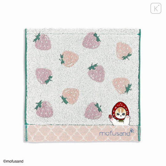 Japan Mofusand Towel Handkerchief - Strawberry Pink - 1