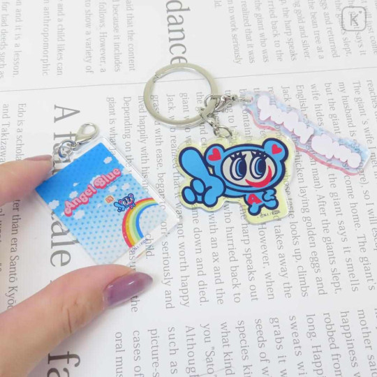 Japan Angel Blue Acrylic Keychain 3 Charm - Rainbow - 2