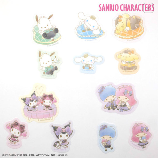 Japan Sanrio Clear Sticker with Mini Zipper Case - Characters / Ladies & Gentlemen - 2