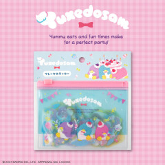 Japan Sanrio Clear Sticker with Mini Zipper Case - Tuxedosam / Anniversary