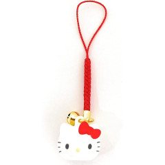 Japan Sanrio Tiny Charm Face-shaped Bell Netsuke - Hello Kitty