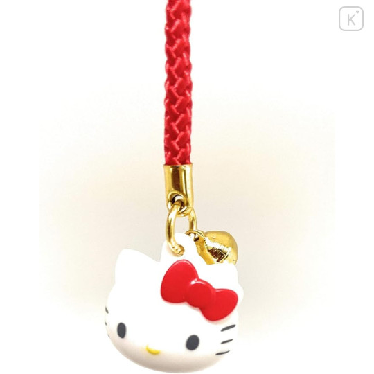 Japan Sanrio Tiny Charm Face-shaped Bell Netsuke - Hello Kitty - 2