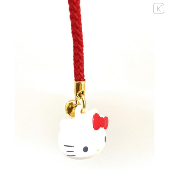 Japan Sanrio Tiny Charm Face-shaped Bell Netsuke - Hello Kitty - 3