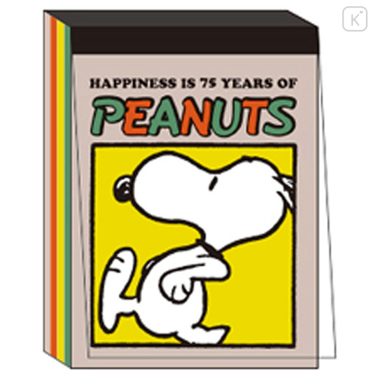 Japan Peanuts Mini Notepad - Snoopy / 75th Anniversary Rush - 1