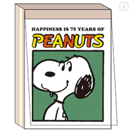 Japan Peanuts Mini Notepad - Snoopy / 75th Anniversary Smile - 1