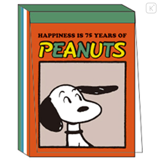 Japan Peanuts Mini Notepad - Snoopy / 75th Anniversary Thinking - 1