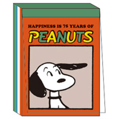 Japan Peanuts Mini Notepad - Snoopy / 75th Anniversary Thinking