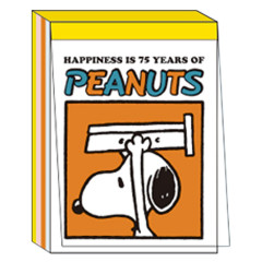 Japan Peanuts Mini Notepad - Snoopy / 75th Anniversary Orange