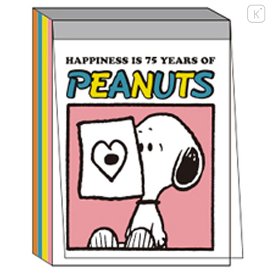 Japan Peanuts Mini Notepad - Snoopy / 75th Anniversary Pink - 1