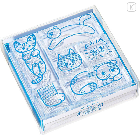 Japan Hitotoki Kori Jirushi Transparent Stamp Set - Cat - 1