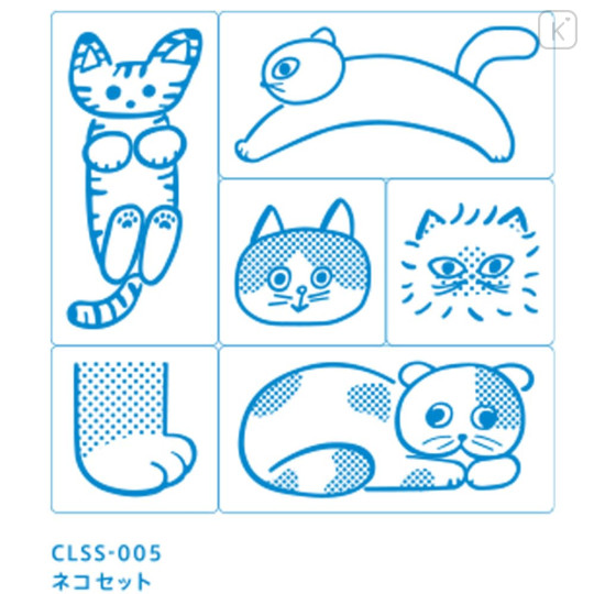 Japan Hitotoki Kori Jirushi Transparent Stamp Set - Cat - 2