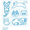 Japan Hitotoki Kori Jirushi Transparent Stamp Set - Cat - 2