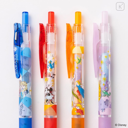 Japan Disney Sarasa Clip Gel Pen Set - Elsa & Mickey Mouse & Rapunzel & Peter Pan / Fantasy B - 3