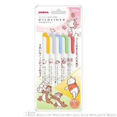 Japan Disney Mildliner Double-Sided Highlighter Set - Mickey & The Aristocats & Winnie the Pooh