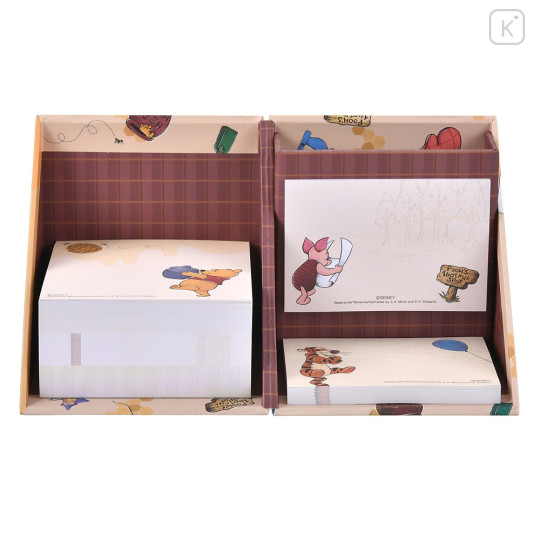 Japan Disney Store Sticky Notes & Memo Pad & Pen Stand - Winnie the Pooh / Thoughtful Spot - 1