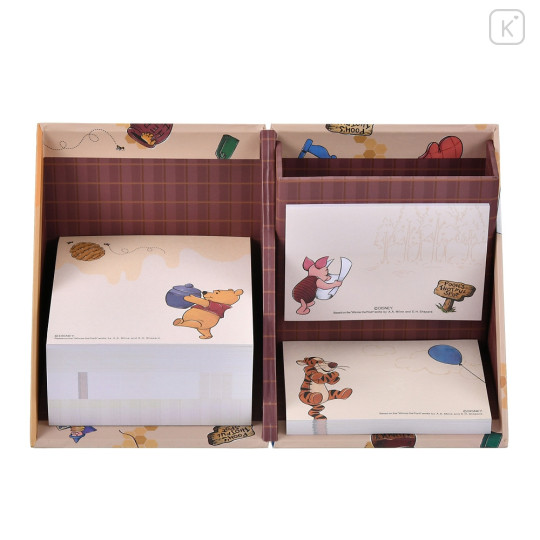 Japan Disney Store Sticky Notes & Memo Pad & Pen Stand - Winnie the Pooh / Thoughtful Spot - 5