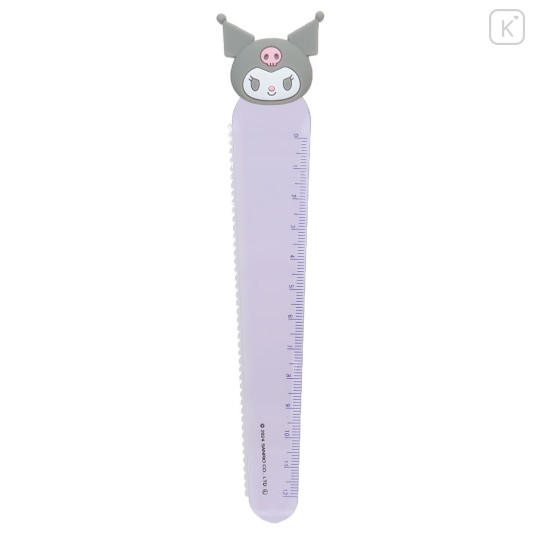 Japan Sanrio Mascot 12cm Ruler - Kuromi / Clear - 1