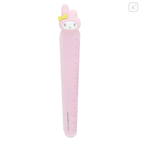 Japan Sanrio Mascot 12cm Ruler - My Melody / Clear - 1