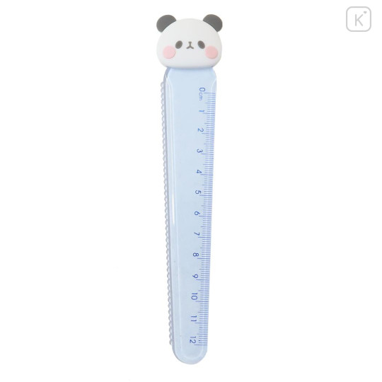 Japan Mochimochi Panda Mascot 12cm Ruler - Clear Blue - 1