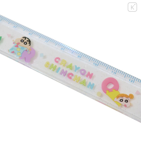 Japan Crayon Shin-chan 17cm Ruler - Shinnosuke Nohara & Shiro / White - 2