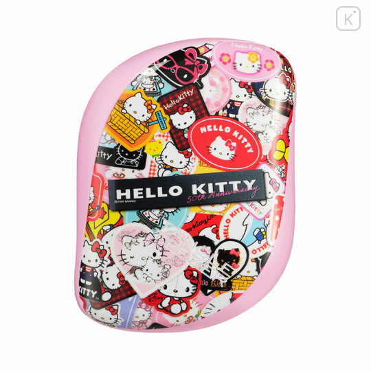 Japan Sanrio Tangle Teezer Hair Care Brush Compact Styler - Hello Kitty 50th Anniversary Pink - 2