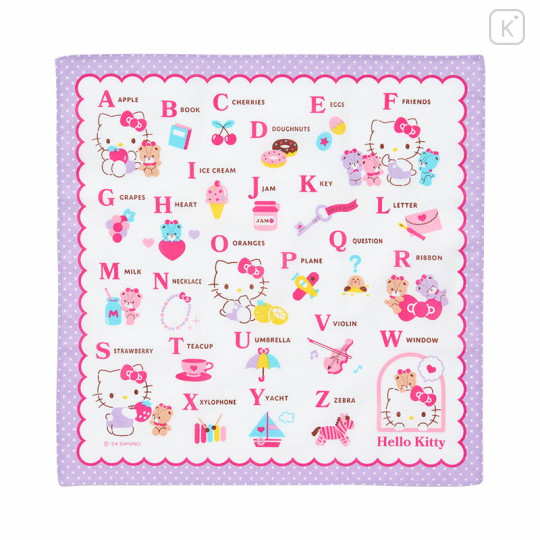 Japan Sanrio Original Handkerchief - Hello Kitty / Alphabet - 1